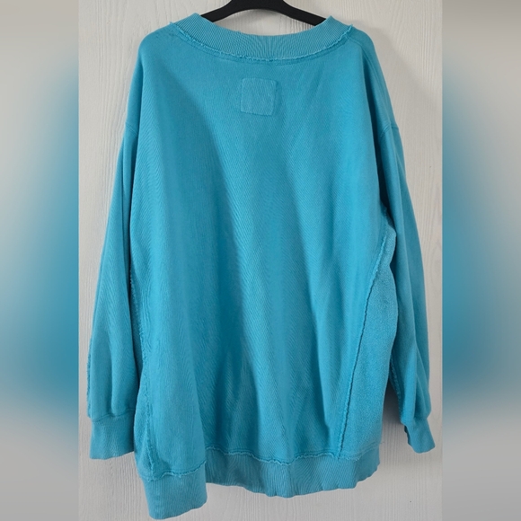 Aerie Vacay Every Day V-Neck Oversized Sweater in Barbados Size Medium - Picture 3 of 9
